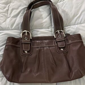 Coach Dark Brown Leather Shoulder Bag